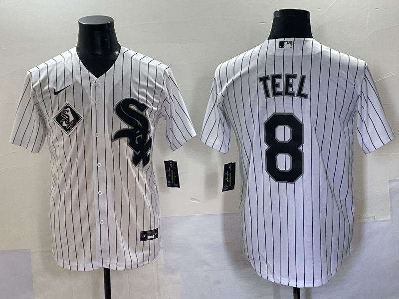 Men 2025 Chicago White Sox #8 Teel White Stripe Game Nike MLB Jersey style 4->houston astros->MLB Jersey